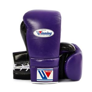 Professional Best Custom Purple & <b>Black</b> Winning Boxing <b>Gloves</b> Premium Quality 100% Genuine Cowhide Leather <b>Lace</b>-Up Boxing <b>Gloves</b> - Product Image 1