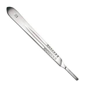 Poignée de scalpel n ° 4 de qualité professionnelle en acier inoxydable médical vétérinaire convient aux instruments chirurgicaux manuels à lames #20-#25 - Product Image 2