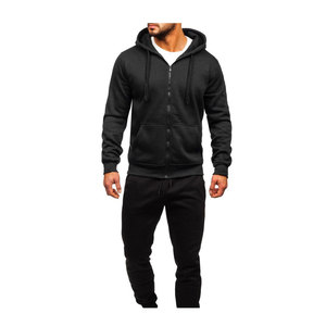 Ensemble 2 pièces à la mode pour hommes, pantalon haut avec rayure latérale et fermeture éclair, survêtement à capuche, veste d'automne pour hommes, survêtement avec logo à l'avant - Product Image 5