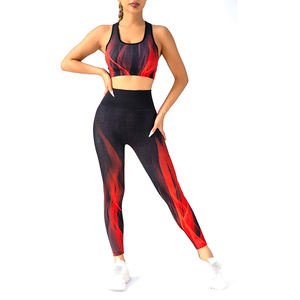 Ropa de fitness Ropa de yoga Tela transpirable Conjunto de yoga Su propio diseño de logotipo Ropa de mujer Conjunto de yoga impreso - Product Image 1