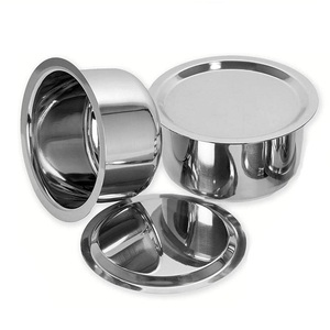 Olla de cocina de alimentos niquelada brillante, contenedor de alimentos, cazuelas, ollas para servir, cena, fiesta, catering, uso - Product Image 1