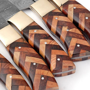 Juego de Cuchillos de Chef de Acero de Damasco con Mango Personalizado, Juego de Cuchillos de Chef de Acero de Damasco Hechos a Mano con Acabado Elegante - Product Image 6