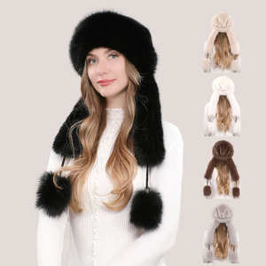 Gorro de Piel Sintética de Mongolia para Mujer, Otoño Invierno, Nuevo, Cortavientos, Cálido, Protección para los Oídos, Imitación Piel de Zorro, Gorro de Esquí, Gorro de Princesa para Fiestas - Product Image 3
