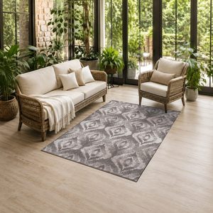 Tapis de salon en chenille gris argenté vintage oriental imprimé numériquement, lavable en machine, antidérapant, vente en gros RUGS DEPOT LXDP-0237 - Product Image 6