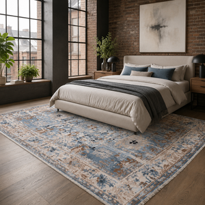 Netline Home Quiet Star Indigo Blue Heritage <b>Washable</b> <b>Rug</b> - Product Image 4