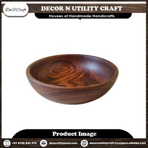 Bol en bois de bambou fait à la main, multi-usages, décoratif, bol à salade en bois de sheesham, cadeau de cuisine - Product Image 2