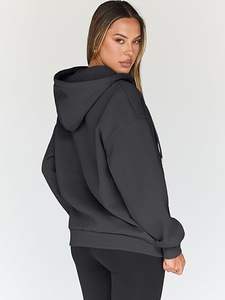 Unisex <b>Zip</b> Up <b>Hoodie</b> Street Fashion Essential Premium <b>Zip</b> Up <b>Hoodie</b> For <b>Women</b> Daily Wear - Product Image 3