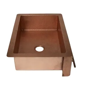 Lavabo de salle de bain extérieur polonais antique en cuivre Lavabo ovale au design martelé à la main antique pour la maison, hôtels et restaurants - Product Image 2