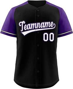 Camiseta de Béisbol con Botones, Diseño Personalizado por Sublimación, Ribete con Rayas, Camuflaje, Degradado, Uniformes de Equipo - Product Image 2