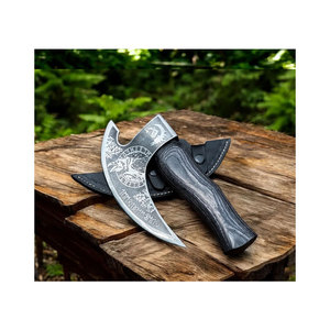Hache à pizza en acier à haute teneur en carbone, faite à la main, de style viking, personnalisée en gros, gaine en cuir de qualité industrielle - Product Image 2