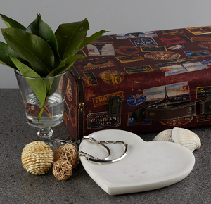 Plateau en marbre Plateau à motifs personnalisables Organisateur de bagues à bijoux en forme de cœur Plateau de service en marbre Prix supérieur - Product Image 5