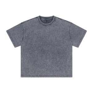 100% coton épais lourd français éponge haute qualité sonnerie blanc poids lourd microfibre surdimensionné en détresse acide lavé t-shirt - Product Image 6