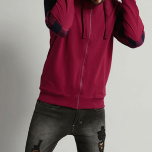 Sudadera con capucha OEM personalizada para hombre, sudadera con cremallera completa, conjunto de 2 piezas apiladas, sudadera para correr para hombre, logotipo básico, mezcla de algodón - Product Image 3
