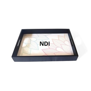 Bandeja de servidor de alimentos de Color Natural de forma Rectangular de decoración hecha a mano de calidad superior para uso de artículos de catering de servidor de cena - Product Image 1