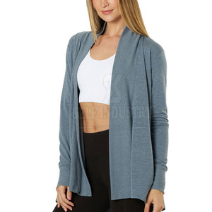 Cardigan de yoga pour femme de haute qualité fabriqué au Pakistan, respirant, avec logo frontal, léger, en Spandex/Nylon, vêtements de sport - Product Image 5