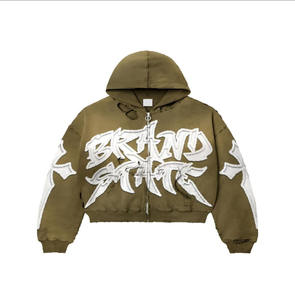 Dernière conception de sweat à capuche homme épais et lourd en éponge française avec logo personnalisé épaule tombante - Product Image 5