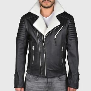 Veste bomber en cuir d'agneau noir pour homme, de haute qualité, prix imbattable, logo sur le devant, coupe-vent, imperméable - Product Image 3