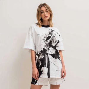 Camisetas de Verano para Mujer, Cuello Redondo, Hombros Caídos, Ligeras, Transpirables, de Manga Corta, Talla Grande - Product Image 6