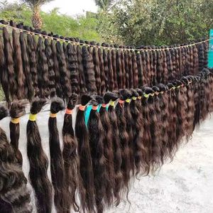 Vente en gros d'extensions de cheveux de temple indien vierge véritable, Vente en gros de cheveux indiens bruts vierges non traités, Produits capillaires pour femmes noires - Product Image 1
