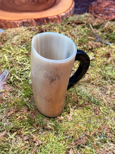 แก้วมักลายฮอร์นที่ทำด้วยมือแท้สำหรับภาชนะใส่เครื่องดื่มยุคกลางและชนบทโดยงานฝีมือรูปพระจันทร์เสี้ยว - Product Image 5