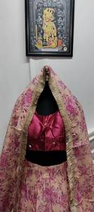 Conjunto de Lehenga Choli con Estampado Floral de Secado Rápido para Mujer, con Dupatta, Blusa Marrón, Ropa Festiva para Invierno y Verano - Product Image 5