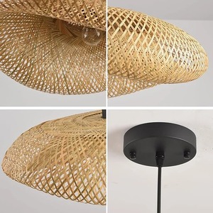 Chinese Style Natural Rattan Bamboo Pendant <b>Lights</b> Handmade for Bedroom Living Room Dining Room Home Decor with <b>Light</b> <b>Covers</b> - Product Image 3