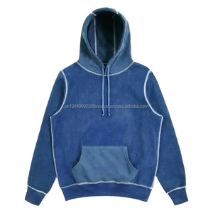 Sweat à capuche surdimensionné en molleton français de haute qualité, blanc, avec surpiqûres, sweat à capuche unisexe, sweat à capuche court pour homme, impression, broderie, sweats à capuche personnalisés - Product Image 4