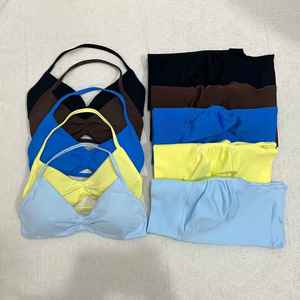 Conjunto de 2 piezas para mujer, conjunto de Yoga para mujer, sujetador de entrenamiento sin costuras y pantalones cortos, ropa deportiva, conjunto a juego para gimnasio y Fitness - Product Image 4