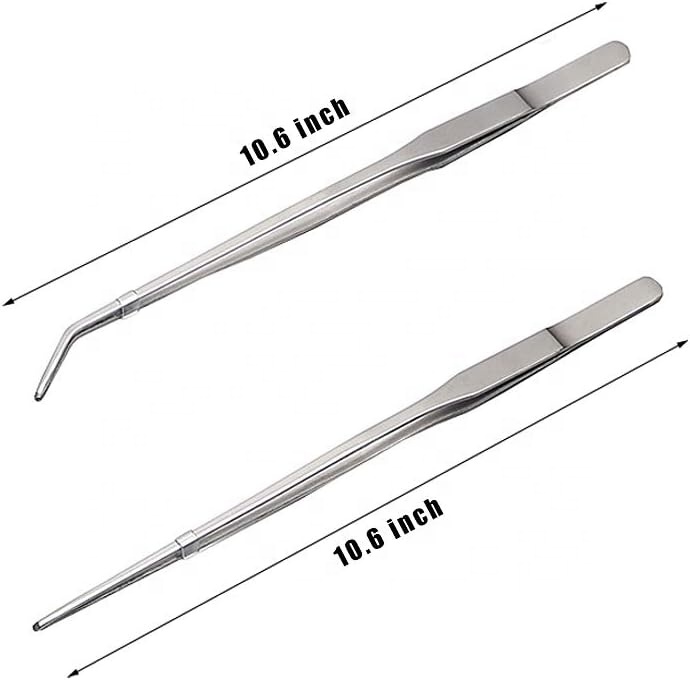 2Pcs Stainless Steel Reptile Feeding Long