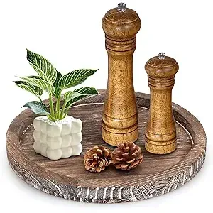 ถาดไม้ขนาดเล็กสำหรับตกแต่งโต๊ะกาแฟและห้องครัวถาดไม้ทรงกลมแบบยั่งยืน - Product Image 5