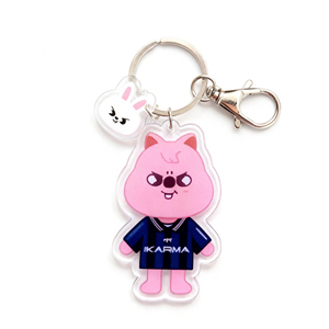 Cute Cartoon Anime Style Acrylic Plastic Keychain Glitter Sticker Photo Insert Silk Screen Printing Waterproof Customizable High