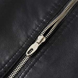 Vêtements de sport, vestes en cuir de vache pour hommes, style streetwear, fermeture éclair, col montant, couleur unie, imperméable, pour l'hiver - Product Image 5