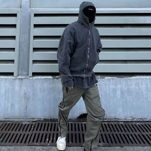 Personalizado francés Terry en blanco recortada fabricantes de ropa de peso pesado de gran tamaño térmico hombres gota hombro boxy 400 GSM Sudadera con capucha - Product Image 3