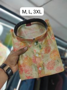 Kurta pour hommes Premium Pure Silk pour une touche de pooja festive indienne ou un look décontracté - Product Image 6