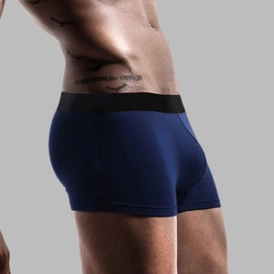 Calzoncillos de algodón con logotipo personalizado de fábrica para hombre, bóxer de alta calidad, ropa interior cómoda de punto liso para hombre - Product Image 5