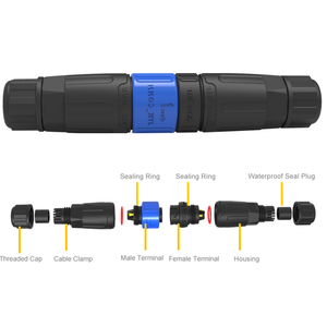 M25 2 3 3 + 9pin đẩy kéo Thông tư nối chống thấm nước cắm ổ cắm lai điện và cáp tín hiệu cho ứng dụng ngoài trời - Product Image 5