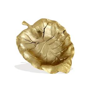 Meilleur design et qualité Plateau de service Plateau à feuilles en aluminium de grande taille avec finition or brillant - Product Image 3