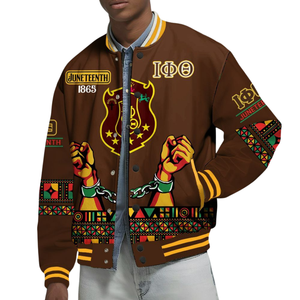 Iota Phi Theta 1963 Brown Gold Letterman Jacket Varsity Greek Life Fraternity Apparel Heritage Collegiate Style Prendas de abrigo - Product Image 4