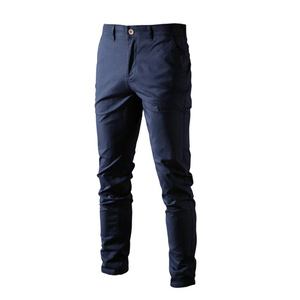 2022 hommes décontracté Chino pantalon OEM Service couleur unie Stretch Style occidental haute qualité coton tissu exportation qualité vêtements - Product Image 4