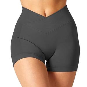 Short de sport taille haute pour femmes avec short de yoga solide sans couture Logo personnalisé Meilleure vente Short de yoga personnalisé - Product Image 6