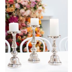 Portavelas de Metal de diseño moderno, pilar de vela de latón Vintage dorado y plateado Para Boda y decoración del hogar - Product Image 3