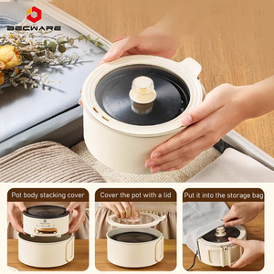 Una persona pieghevole piccola pentola elettrica elettrica portatile pentola da viaggio Modulare pentola mini acciaio inox piccolo - Product Image 4