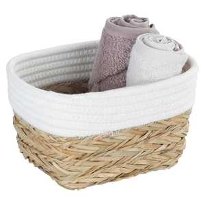 Ensemble de paniers décoratifs faits à la main pour le rangement, en coton et en jonc de mer, panier à couture en zigzag, organisation de la maison - Product Image 6