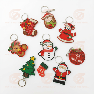 Llavero de Goma con Impresión UV 3D de Dibujos Animados de Papá Noel, Árbol de Navidad y Muñeco de Nieve, Colgante de Muñeca, Marca JINGYI, Hecho en China - Product Image 4