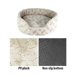 C4P, venta al por mayor, cama ortopédica de lujo para perros <span class=keywords><strong>Furhaven</strong></span>, cama ovalada estilo sofá para mascotas con Material de fibra sólida de terciopelo rosa para mascotas - Product Image 2