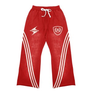 Chándales de talla grande con diseño de logotipo serigrafiado, chándales personalizados de color rojo para hombre, venta al por mayor, precio barato, a la moda - Product Image 6