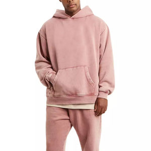 Sweat-shirt en éponge française vintage personnalisable pour hommes sweat à capuche surdimensionné délavé à l'acide hiver Streetwear brodé 100% coton - Product Image 4