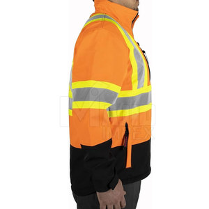 เสื้อแจ็คเก็ตนิรภัยสะท้อนแสงแบบเรืองแสง สำหรับงานก่อสร้างกลางแจ้ง มองเห็นได้ชัดเจน - Product Image 3