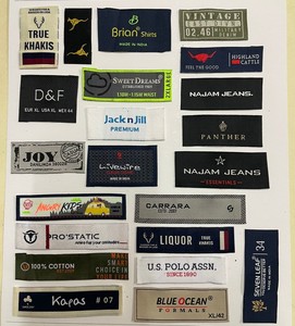 Étiquettes personnalisées de vêtements tissés/étiquettes personnalisées Étiquettes de marque de vêtement Ces étiquettes de vêtements tissées de haute qualité - Product Image 6