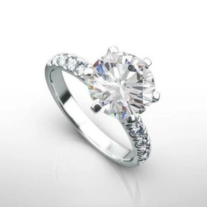 แหวนหมั้นเพชร2.00กะรัต14K สีขาวทองของขวัญวันครบรอบแต่งงานสำหรับผู้หญิงแหวนทองเพชรกลมสีเหลือง - Product Image 2